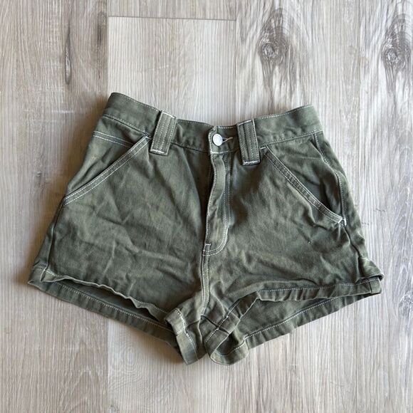 PacSun Pants - PacSun Olive Green High Waist Jean Shorts Size 26